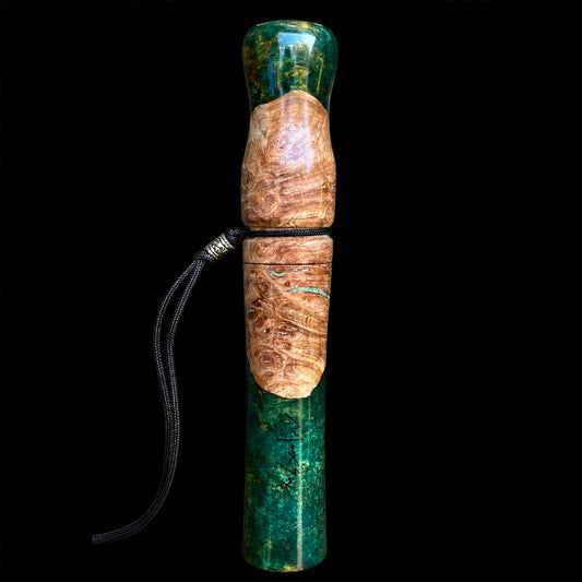 Amboyna Burl & Green Resin Grunt Call